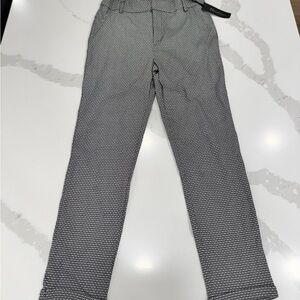 Chocolate Black and White Patterned Cropped Pants